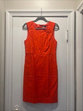 Pim + Larkin Vibrant Red / Orange Sleeveless Linen Dress